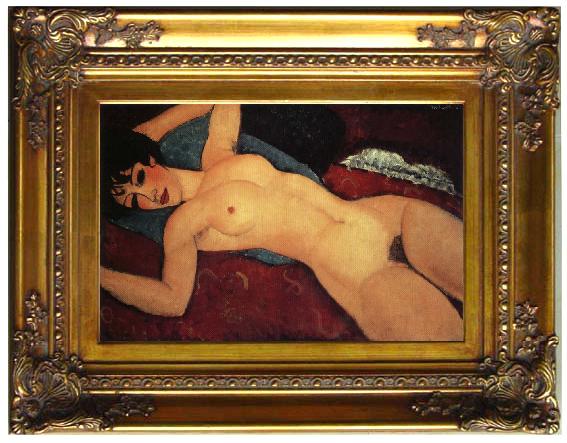 framed  Amedeo Modigliani Nude on a Cushion, Ta057